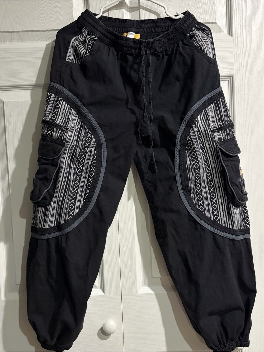 Himalaya handmade rave baggy jogger pants edc pattern evil eye festival wear